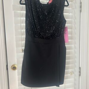Chic Black Sequin Mini Dress